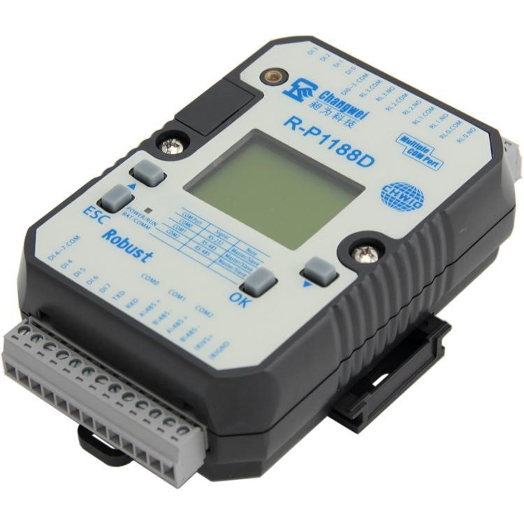 按键设置分布式plc 开关量信号八入四出三串口智能io控制器p1188d