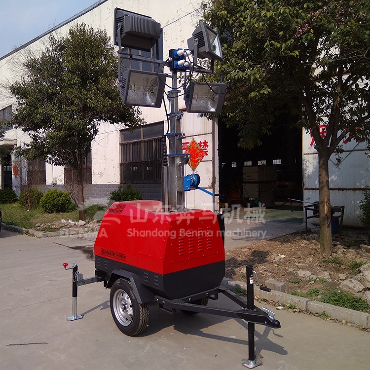 拖車7米9米升降可調(diào)照明車 大工程出口型久保田應(yīng)急照明車