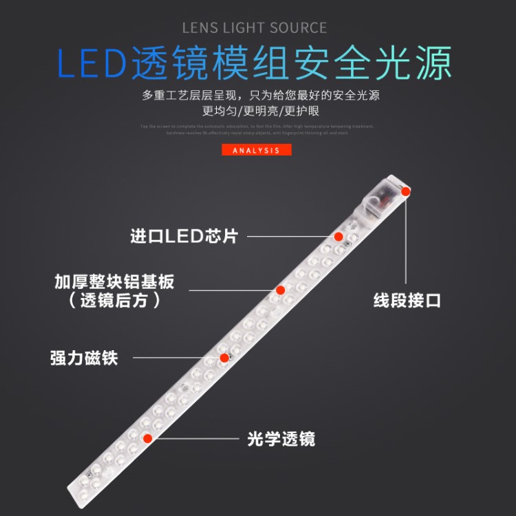 led吸頂燈改造燈板燈帶燈片節(jié)能燈泡改裝led長條透鏡模組貼片燈條