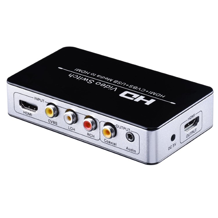 HDMI/AV/USB TO HDMi迷你播放轉換器AV轉HDMI/USB轉高清視頻