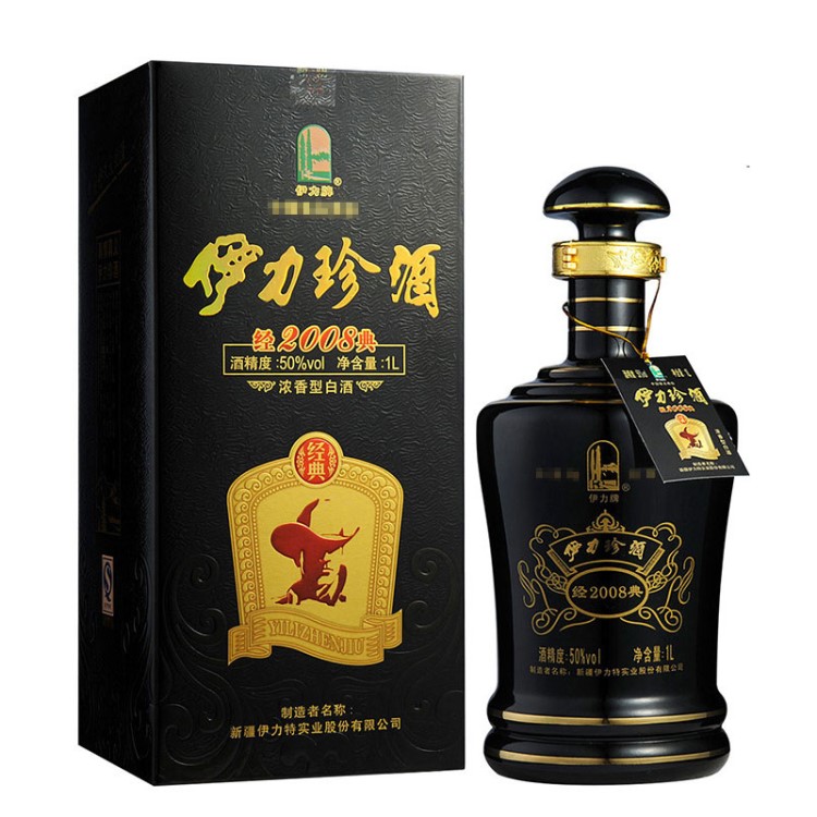 新疆伊力特白酒伊力珍酒經(jīng)典2008酒1L裝婚宴會議團購批發(fā)包郵