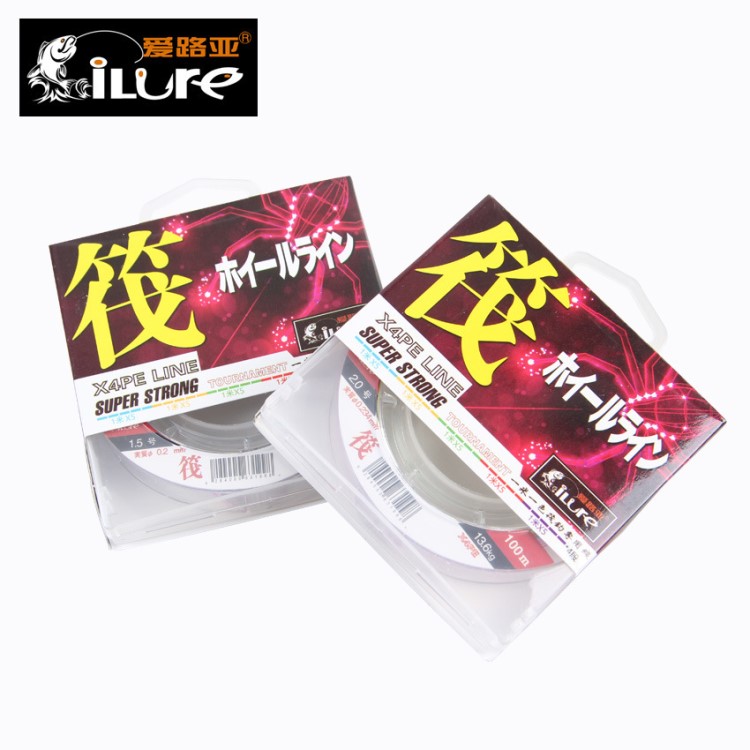 威海愛路亞漁具 出口日韓4編筏釣線 五彩一米一色 魚線批發(fā)