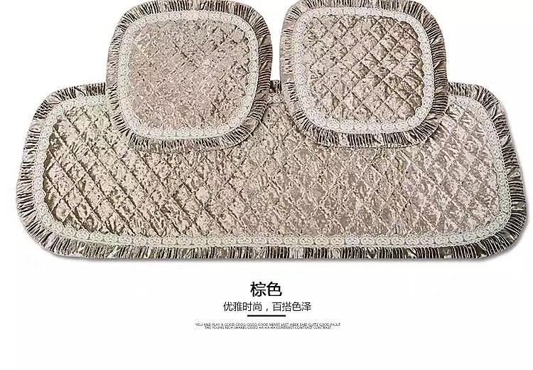 自產(chǎn)自銷金絲絨韓國(guó)絨3D壓花汽車電動(dòng)車小方墊三件套坐墊座套