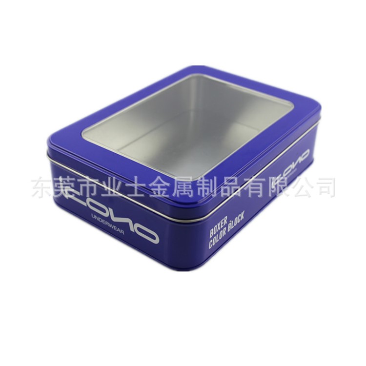 生產(chǎn)廠家供應(yīng)開(kāi)天窗長(zhǎng)方形鐵盒 透明開(kāi)窗 可定制印刷