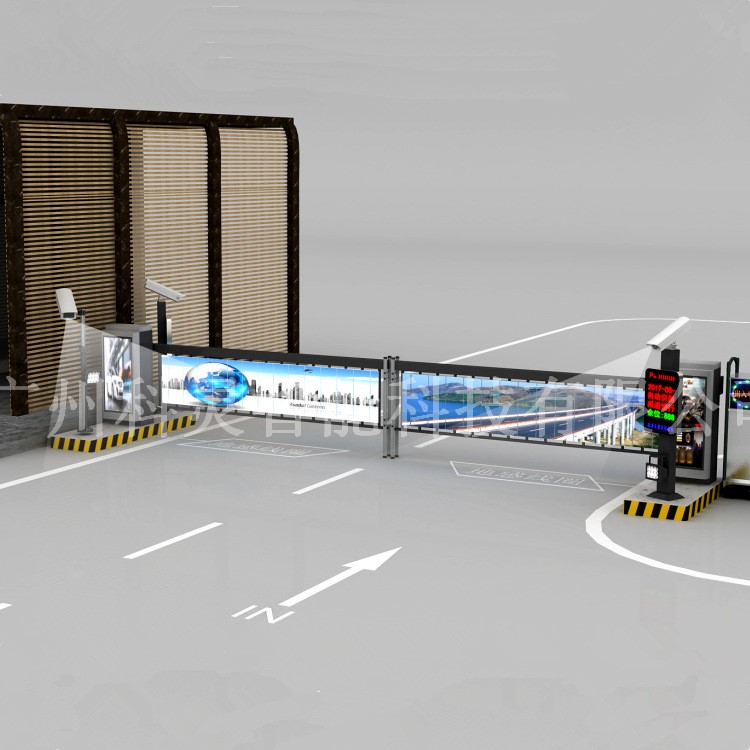 供应物业社区广告道闸系统 番禺停车场车辆牌照识别一体机