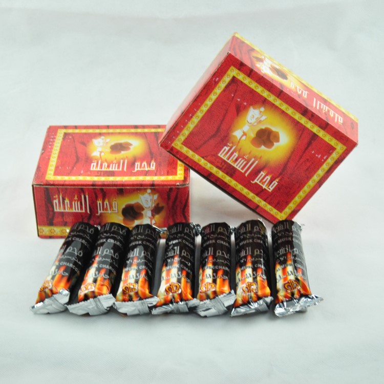 阿拉伯水煙炭酒吧水果味膏水煙用碳一盒100顆工廠直銷外貿(mào)水煙炭