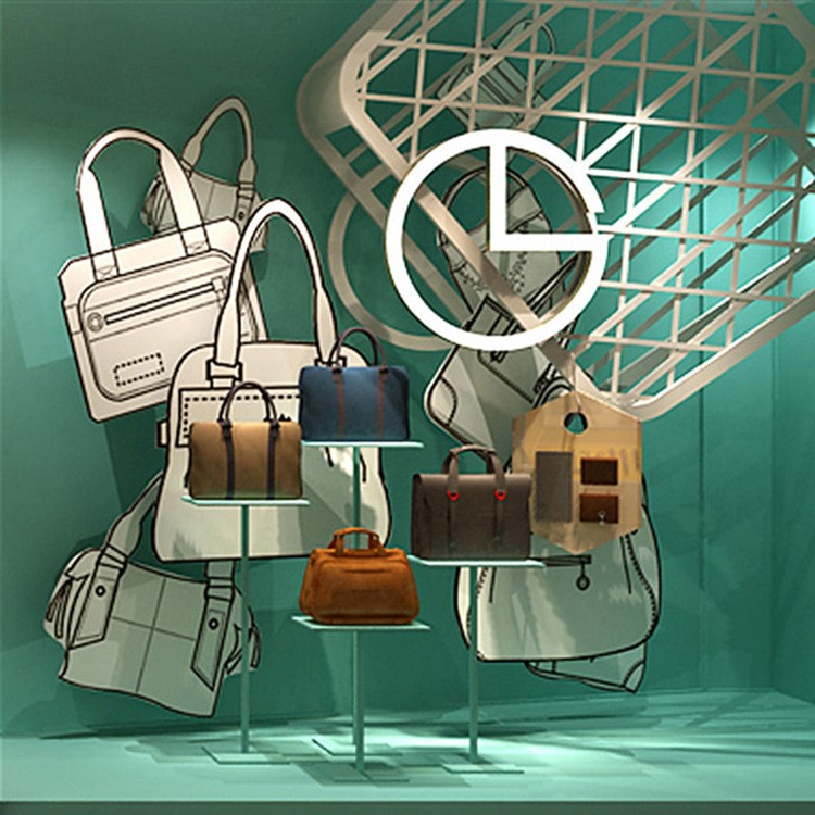 定制金利来品牌包包展示架时尚设计手提包展示架包包店橱窗展示架