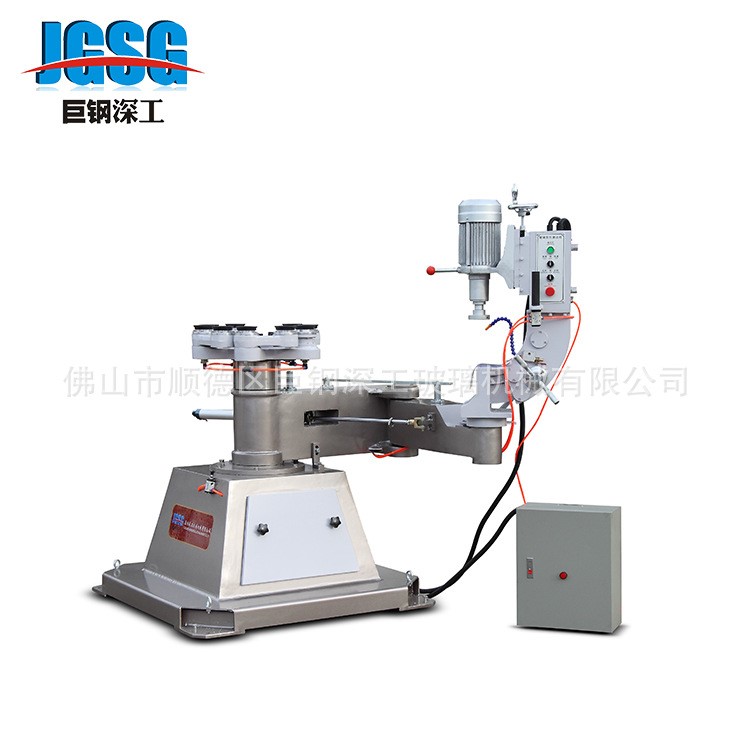 巨鋼半自動單臂異型磨邊機 小型磨邊設(shè)備加工圓弧鴨嘴邊磨邊機