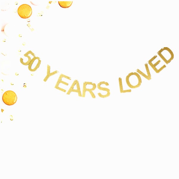 亞馬遜熱賣 50周年結婚訂婚紀念日家居裝飾拉旗 生日快樂串旗