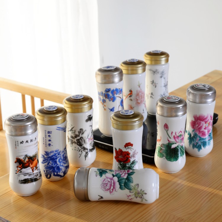 廠家直銷陶瓷手繪保溫杯學(xué)生禮品定制日用百貨水壺創(chuàng)意商務(wù)贈品