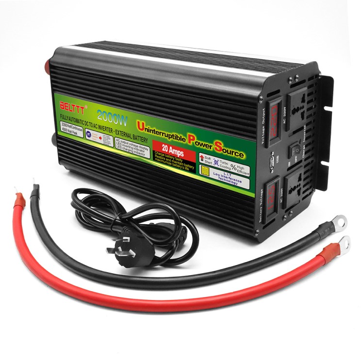 UPS逆變器足功率2000W家電壓顯示12V轉220V 24V轉220V修正弦波