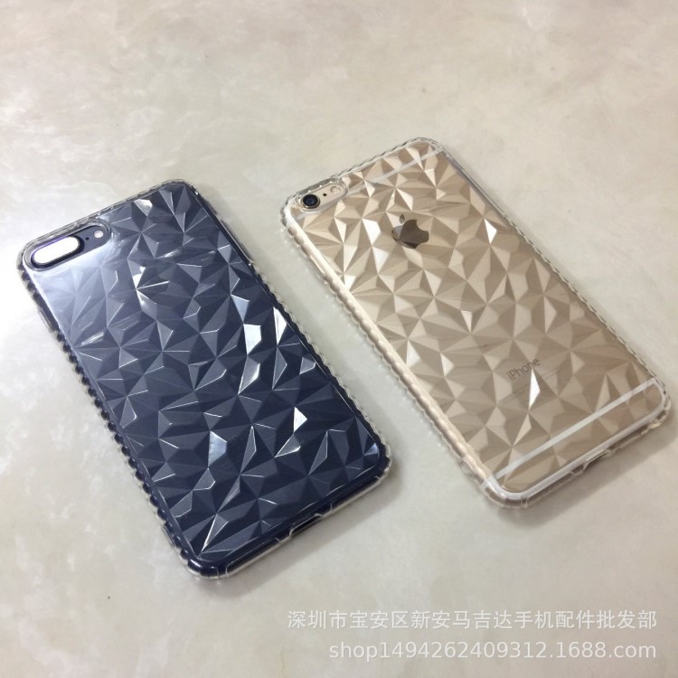 適用iphone XSMAX手機殼氣囊鉆石紋蘋果XR/8軟殼轉(zhuǎn)音透明7/6S防摔