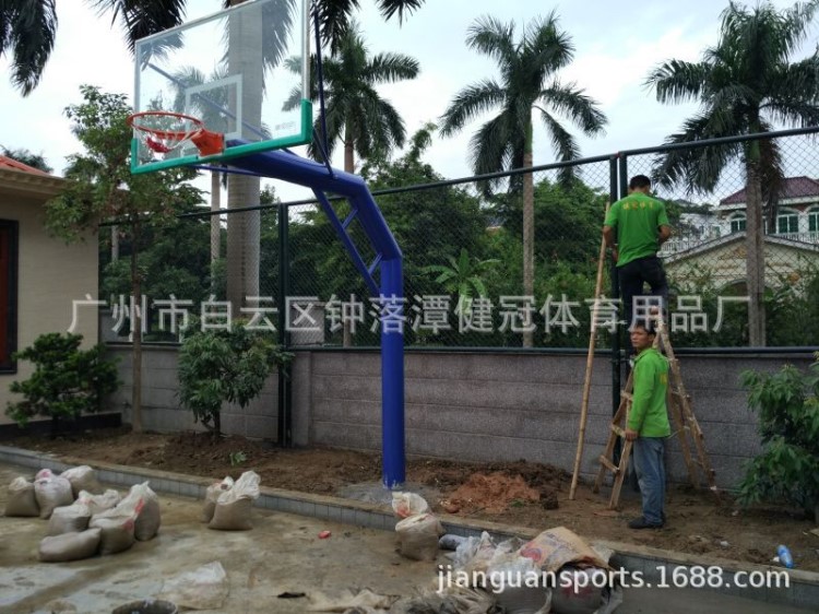 廠家定制籃球架 固定式圓管埋地籃球架 直埋式籃球架