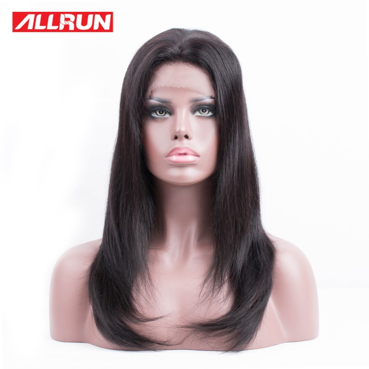 半手织头套 straight lace front wig 真人发发套前蕾丝假发 真发