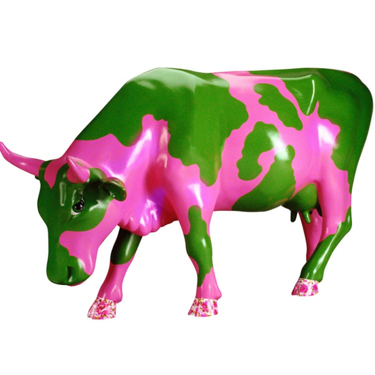 哈比藝術彩牛裝飾擺件化妝品店櫥窗點綴art cow 樹脂擺飾