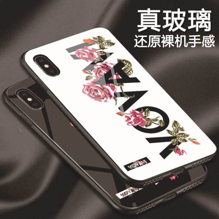 原创oppo r11s钢化玻璃手机壳彩绘 iphone X全包防摔手机套批发