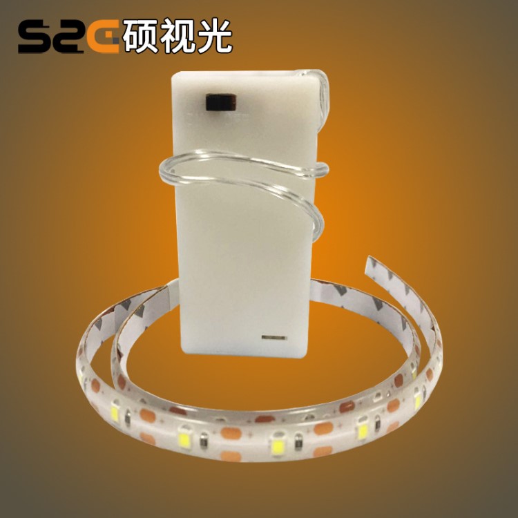 電池盒燈條 3-5v 2835  發(fā)光衣服指示牌燈帶 臨時照明 廠家直銷