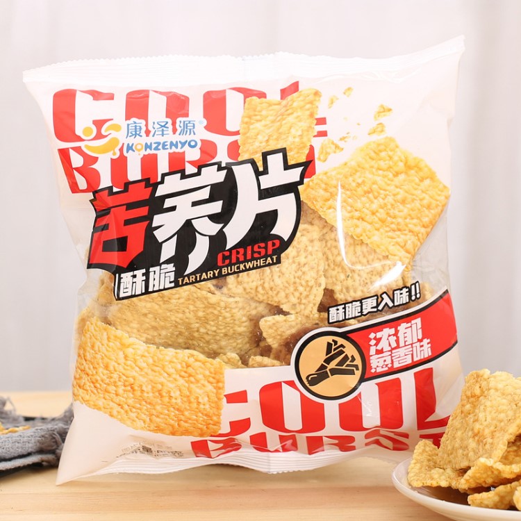 康澤源苦蕎片網紅爆款零食辦公休閑食品定量裝多口味整箱批發包郵