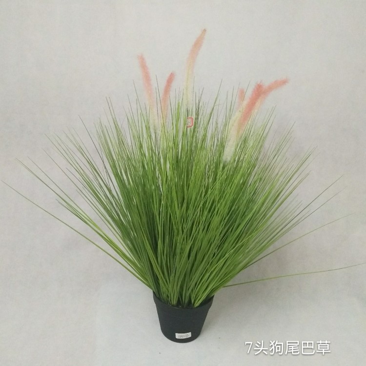 7頭狗尾草草盆栽  裝飾配飾  仿真植物批發(fā)