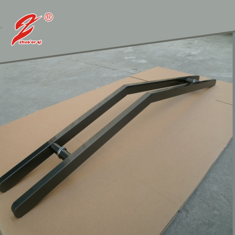 廠(chǎng)家訂制 玻璃門(mén)異型方管拉手 不銹鋼拉手304黑鈦方管大拉手