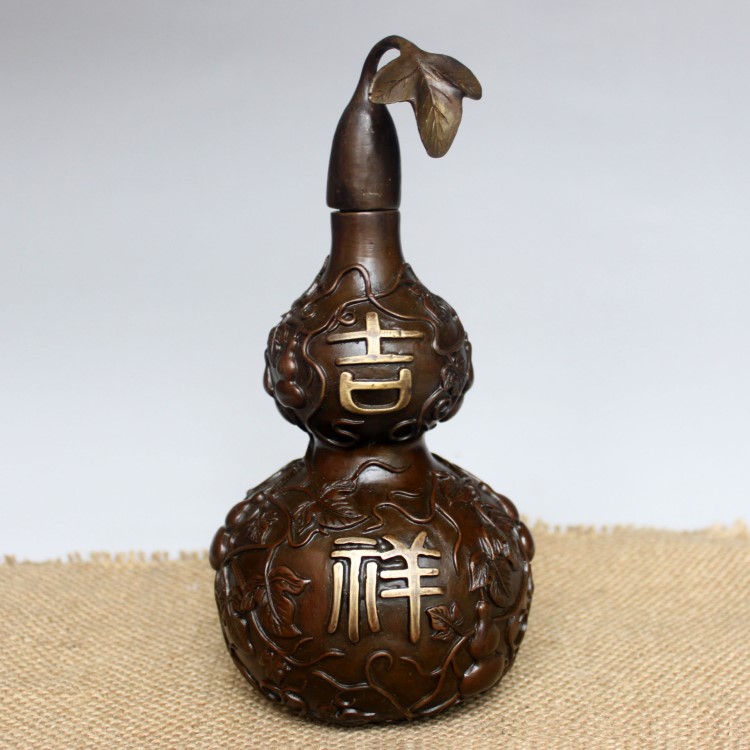 銅葫蘆仿古青銅器弘淞工藝品家居辦公裝飾品禮品銅福祿