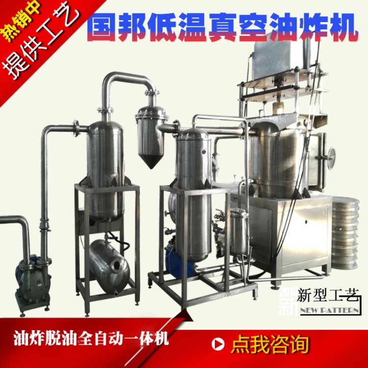 廠家直銷海鮮小魚干真空油炸機廠家 國邦低溫油炸果蔬脆片生產線