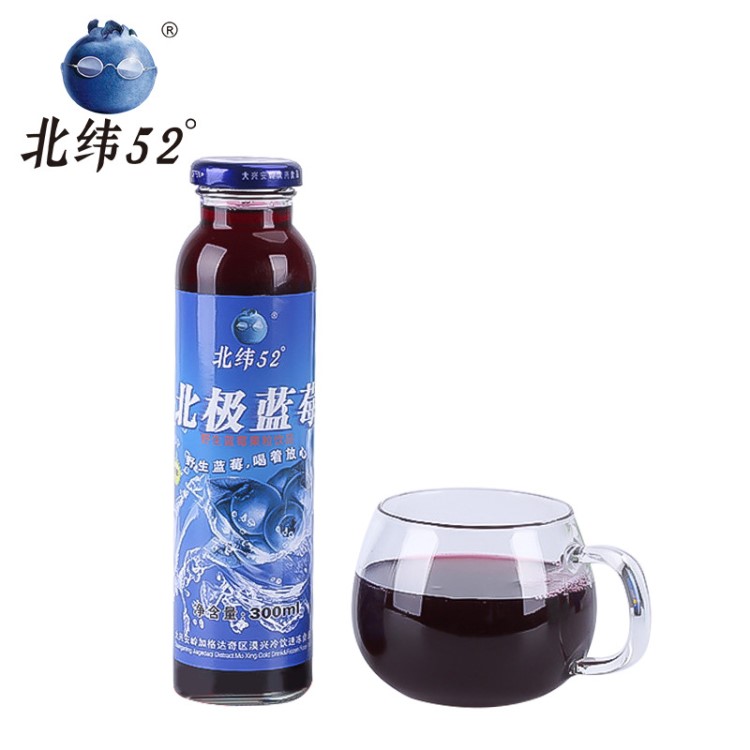 生產(chǎn)供應(yīng)300ml大興安嶺瓶藍(lán)莓健康飲料 300mlx10瓶北極藍(lán)莓汁