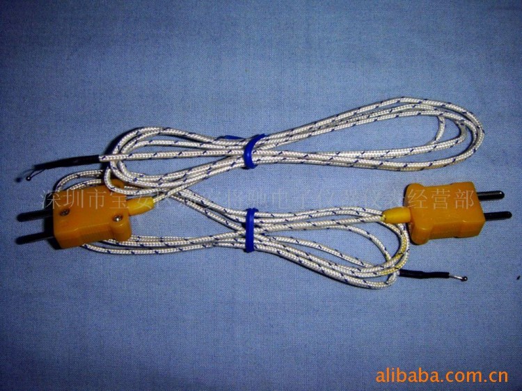 供應K分度值纖維線-30℃-500℃測溫探頭熱電偶溫度探頭