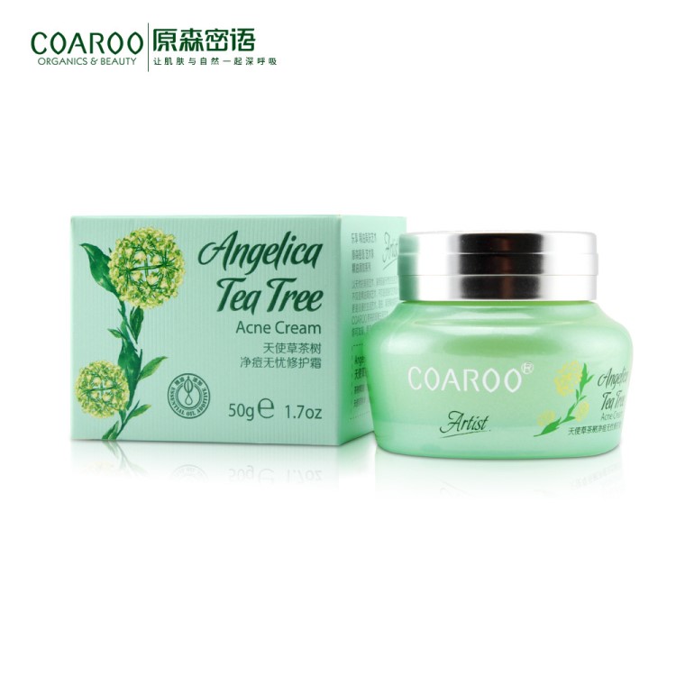 COAROO原森密語 天使草茶樹凈痘無憂修護霜50g新款祛痘霜廠家直銷