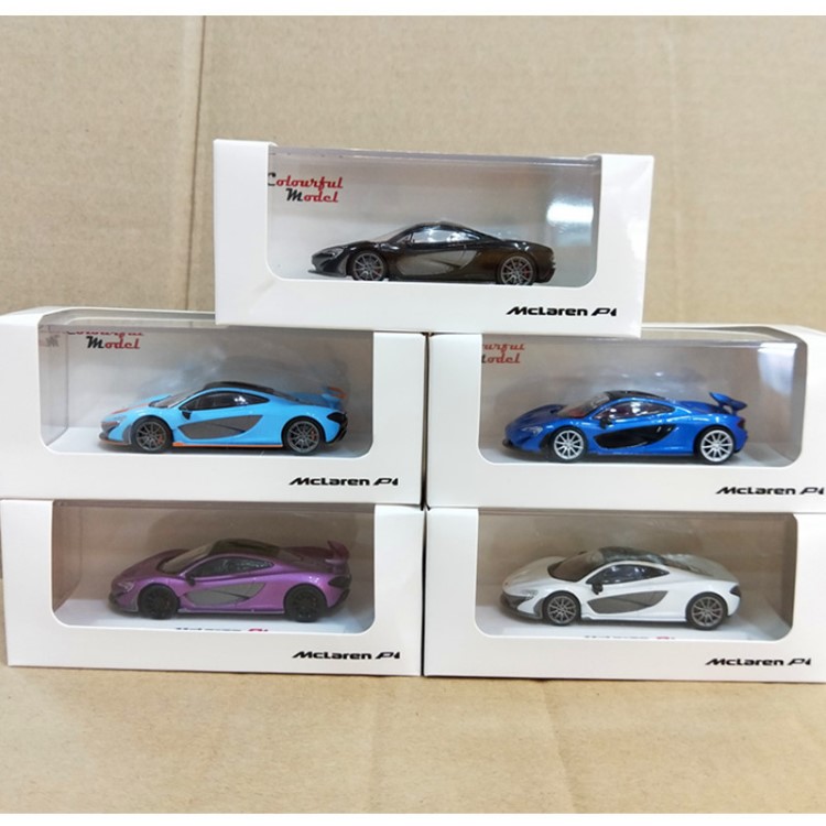 靜態(tài)合金汽車(chē)模型帶展示盒超跑擺件收藏1/64 Mclaren邁凱倫P1全套