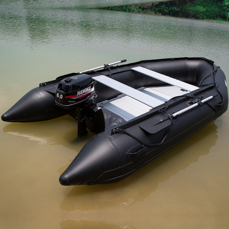 发动机 橡皮艇冲锋舟硬底加厚充气钓鱼船带马达船用挂机全套