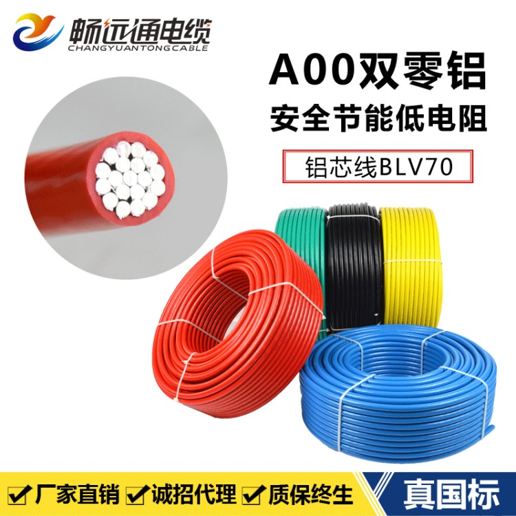 現貨供應 電線電纜 BLV70單股建筑工程用鋁塑線 國標百米鋁芯線
