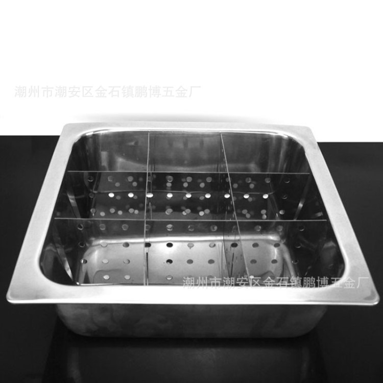 不銹鋼九宮格火鍋 方形鴛鴦多格火鍋盆36cm 火鍋店餐廳電磁爐火鍋