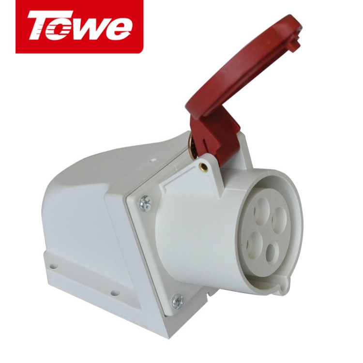 TOWE 同為32A工業(yè)連接器明裝航空插座插頭機(jī)房PDU工業(yè)插座4芯母頭