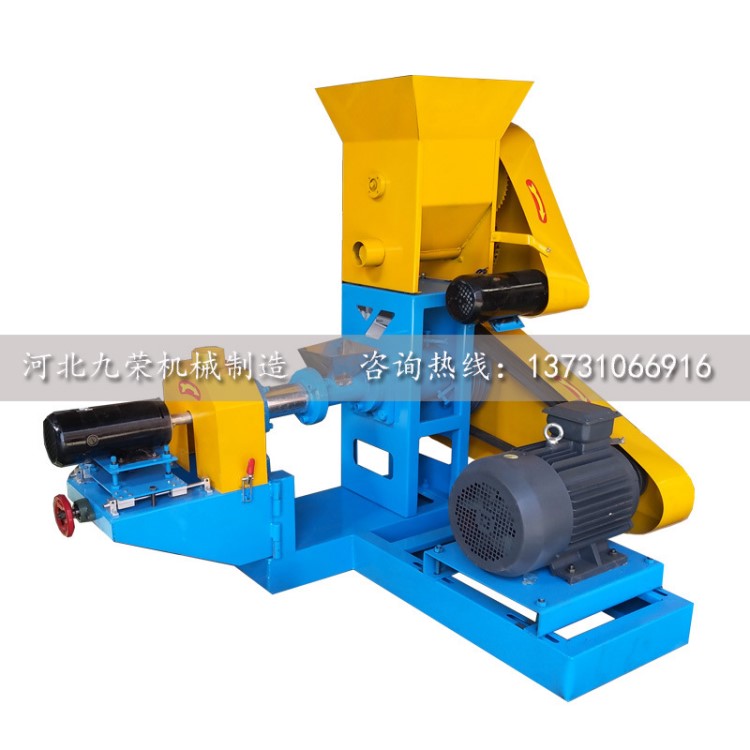 廠家直銷水產養殖魚飼料膨化顆粒機漂浮魚飼料鳥類青蛙寵物飼料機