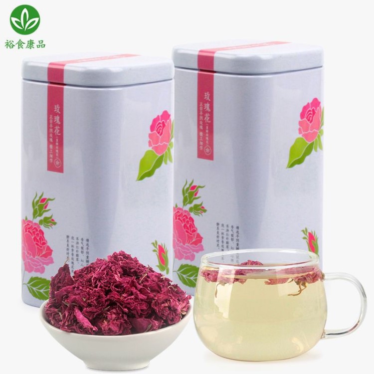 花茶 玫瑰花茶禮盒裝 灌裝花茶 花草茶 玫瑰花茶罐裝 平陰玫瑰50g