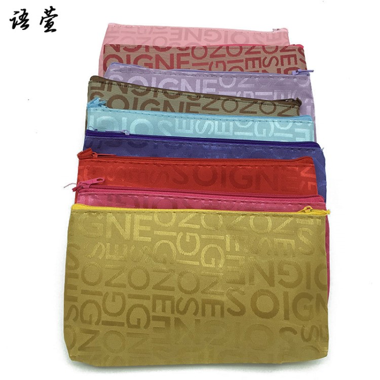 手拿化妝包小贈品包禮品收納袋手機包爆款口紅字母小包提花防水包