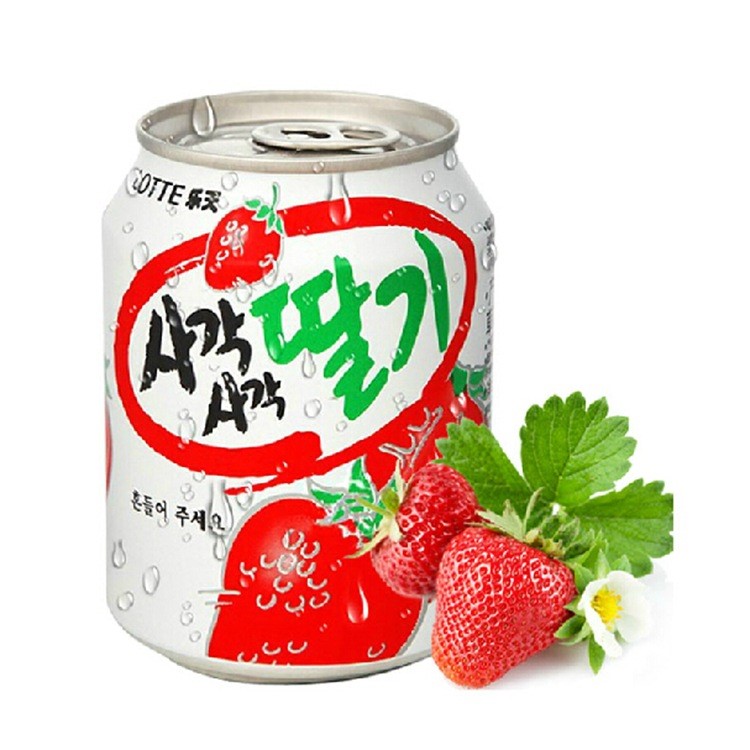 韓國飲料 Lotte/樂天草莓果肉飲料 238ml 批發(fā)