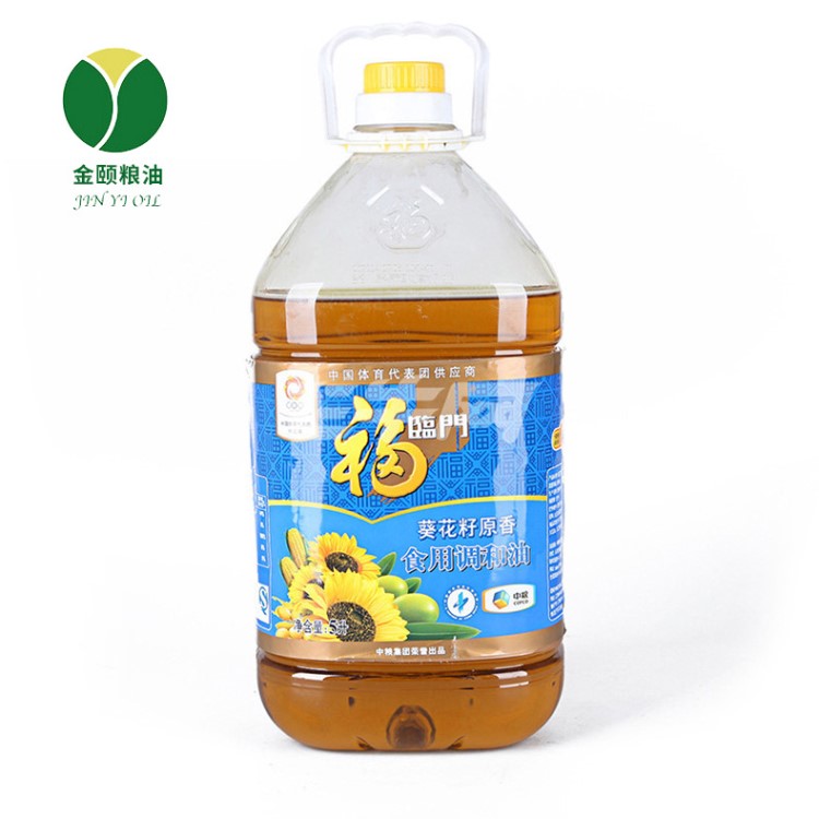5L福臨門葵花籽原香食用調(diào)和油5L色拉油轉(zhuǎn)基因調(diào)和油批發(fā)