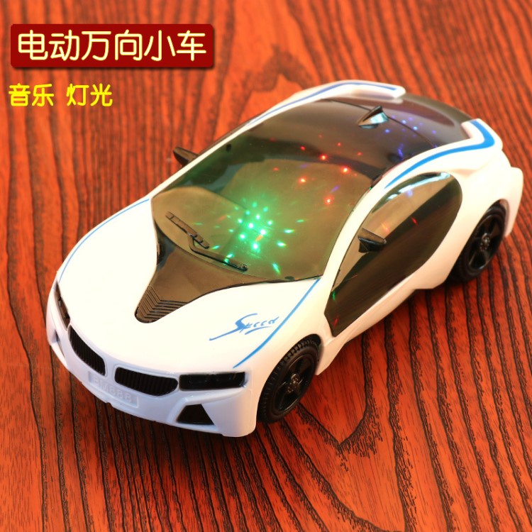 電動(dòng)萬(wàn)向3D燈光音樂(lè)小汽車概念車模型兒童玩具車地?cái)偀豳u貨源批發(fā)