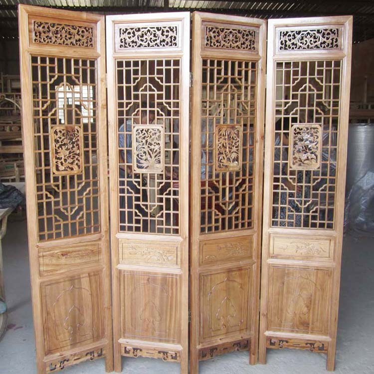 【廠家直銷】新款屏風 浮雕四頁屏 古典高雅梅蘭菊竹折疊屏風