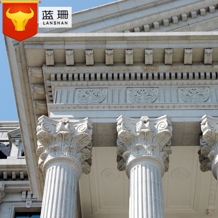 山东省济南市grc厂家 外墙构件线条造型 罗马柱浮雕门头窗套线条