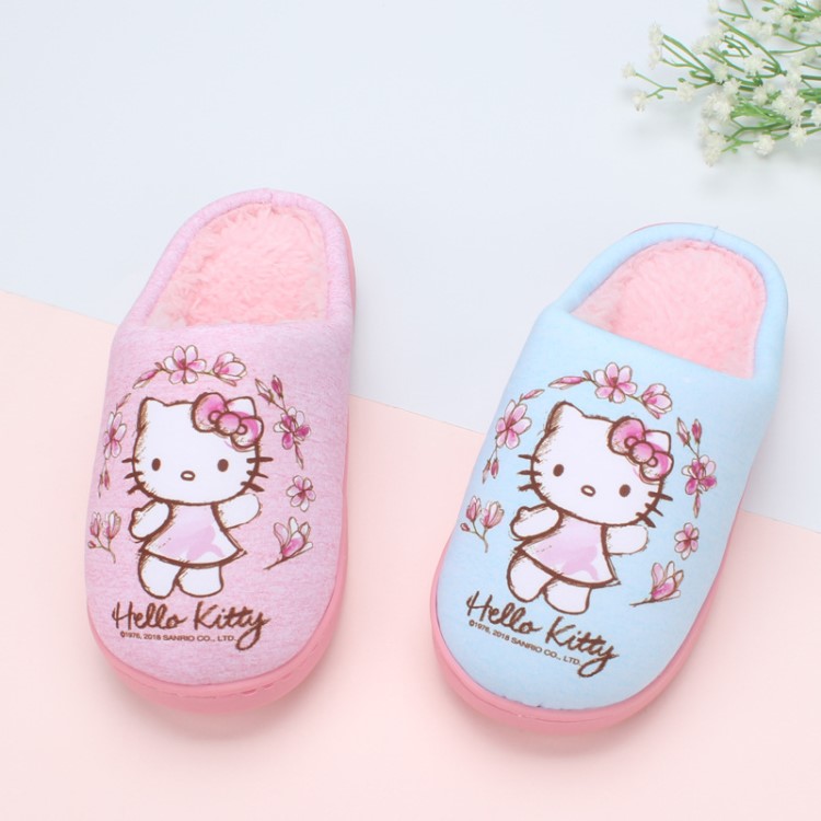 HELLOKITTY凯蒂猫2018冬新款中大童成人可爱公主保暖棉拖鞋219744