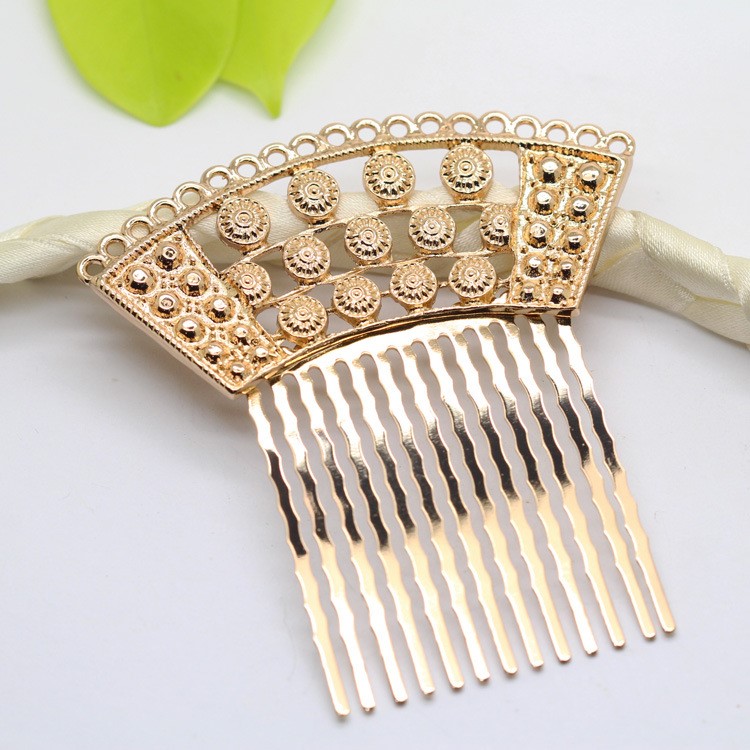 新款diy頭飾配件精美窗花古風(fēng)發(fā)簪配件13齒發(fā)梳 手工發(fā)飾材料批發(fā)