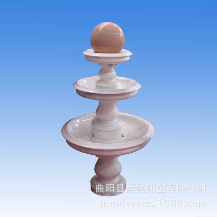 出售石雕噴泉 米黃玉風(fēng)水球雕塑 小件風(fēng)水球雕塑擺件 曲陽石雕