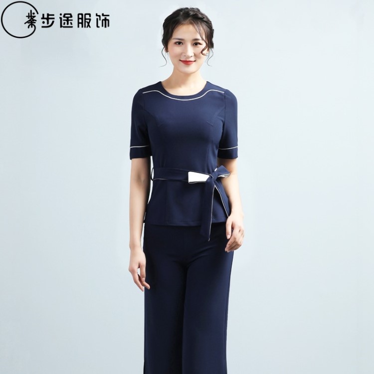 廠家直銷新款足浴足療休閑會所技師服裝 spa桑拿養生美容師工作服