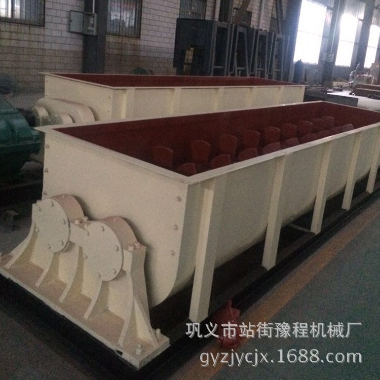 供應雙軸水泥河沙攪拌機 槳葉式飼料攪拌機 無塵復合肥攪拌設備