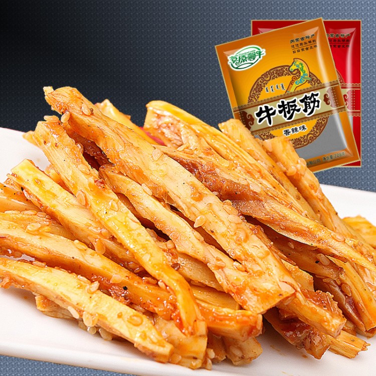 內蒙古特產自拌手撕牛板筋250g香辣麻辣味零食小吃小包裝袋裝