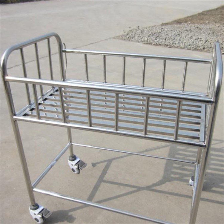 環(huán)保嬰兒床不銹鋼寶寶床醫(yī)護(hù)嬰兒推車床新生兒搖籃家用bb床廠家