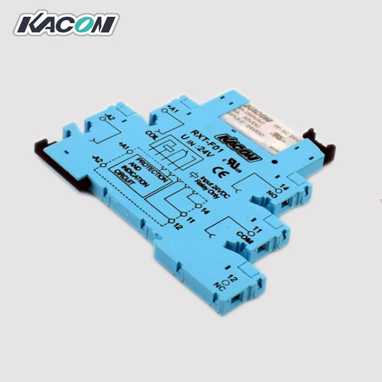 批發(fā)韓國凱昆RXT-F01繼電器模塊導(dǎo)軌安裝6.2mm超薄繼電器模組